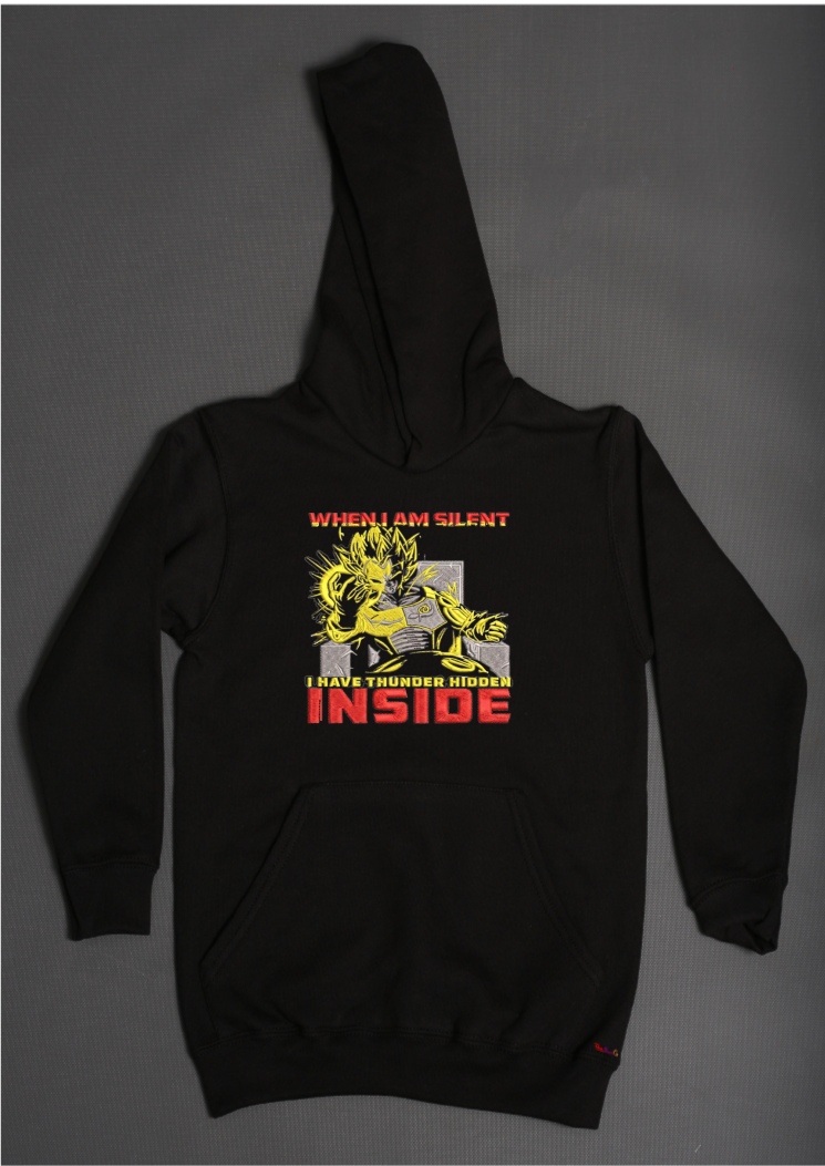 Vegeta SS Thunder hidden inside hoodie