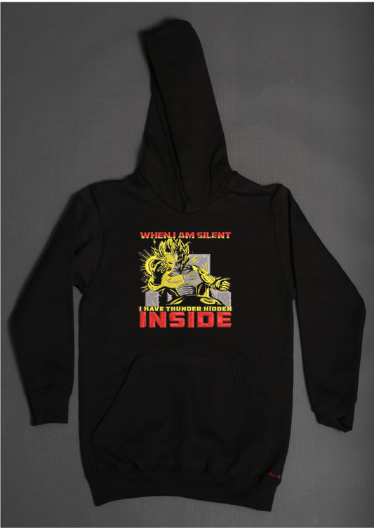Vegeta SS Thunder hidden inside hoodie
